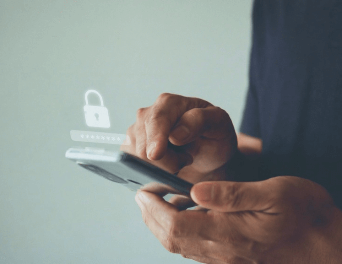 Mobile phone with secure banking app