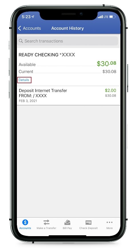 Mobile Routing Number Step 2