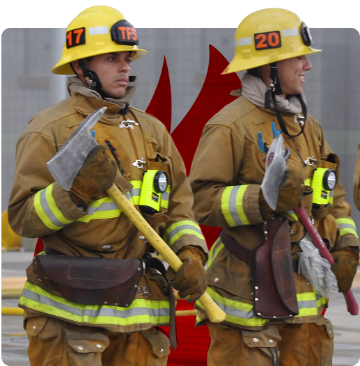 firefighters at training