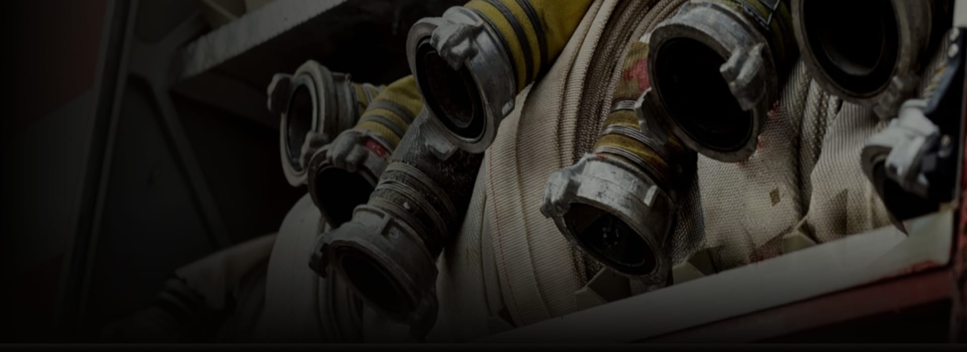 closeup photo of wound fire hoses