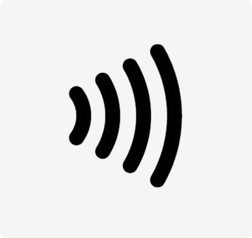 Contactless payment symbol indicating tap-to-pay capability