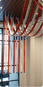 ribbons displayed as USA Flag at FFCU Hendersonville