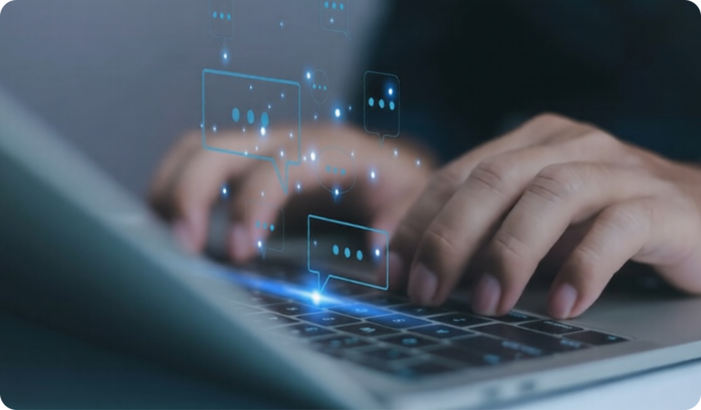 Hands Typing on laptop