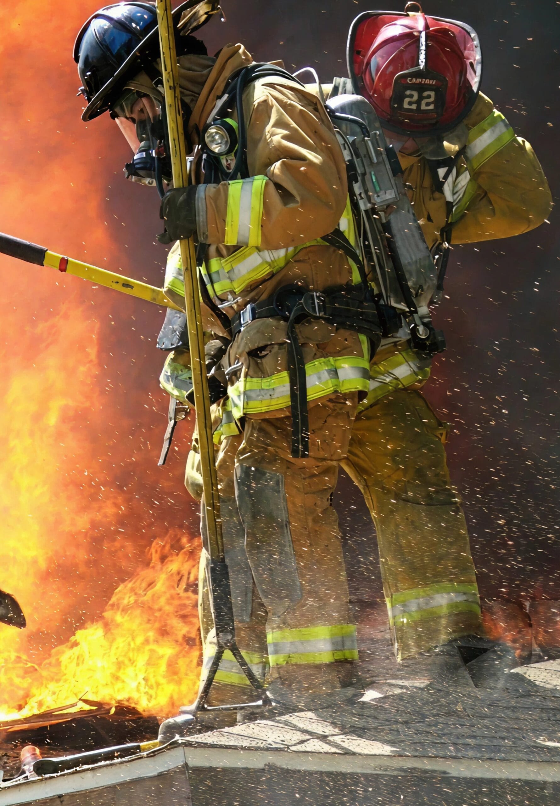 fire fighters at work