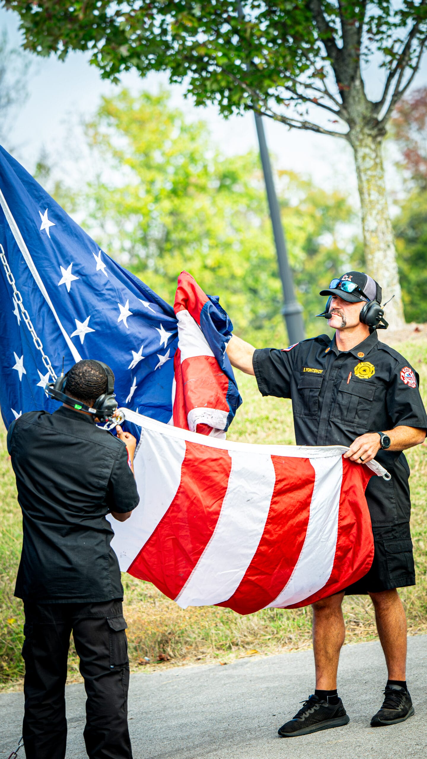 us flag raising
