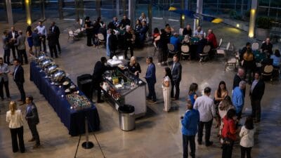 people chatting in an event
