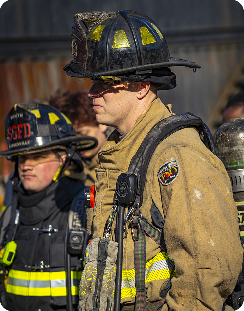firefighters focusing and waiting for the next step