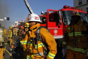 firefighters at work