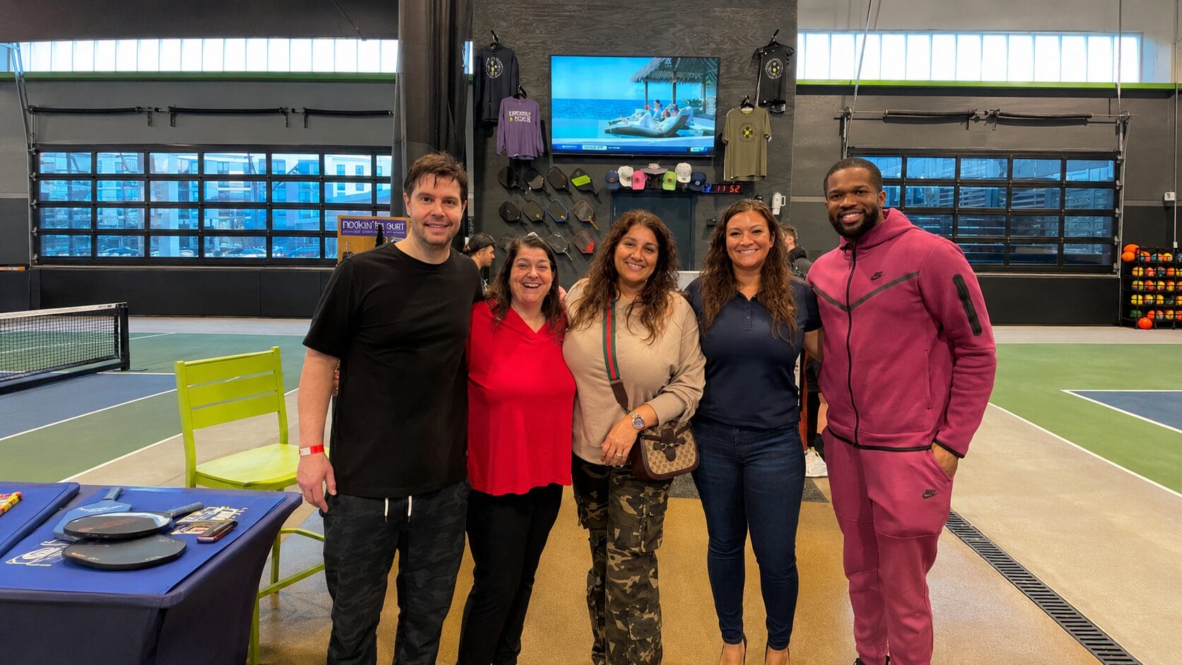 firefighter family at pickleball