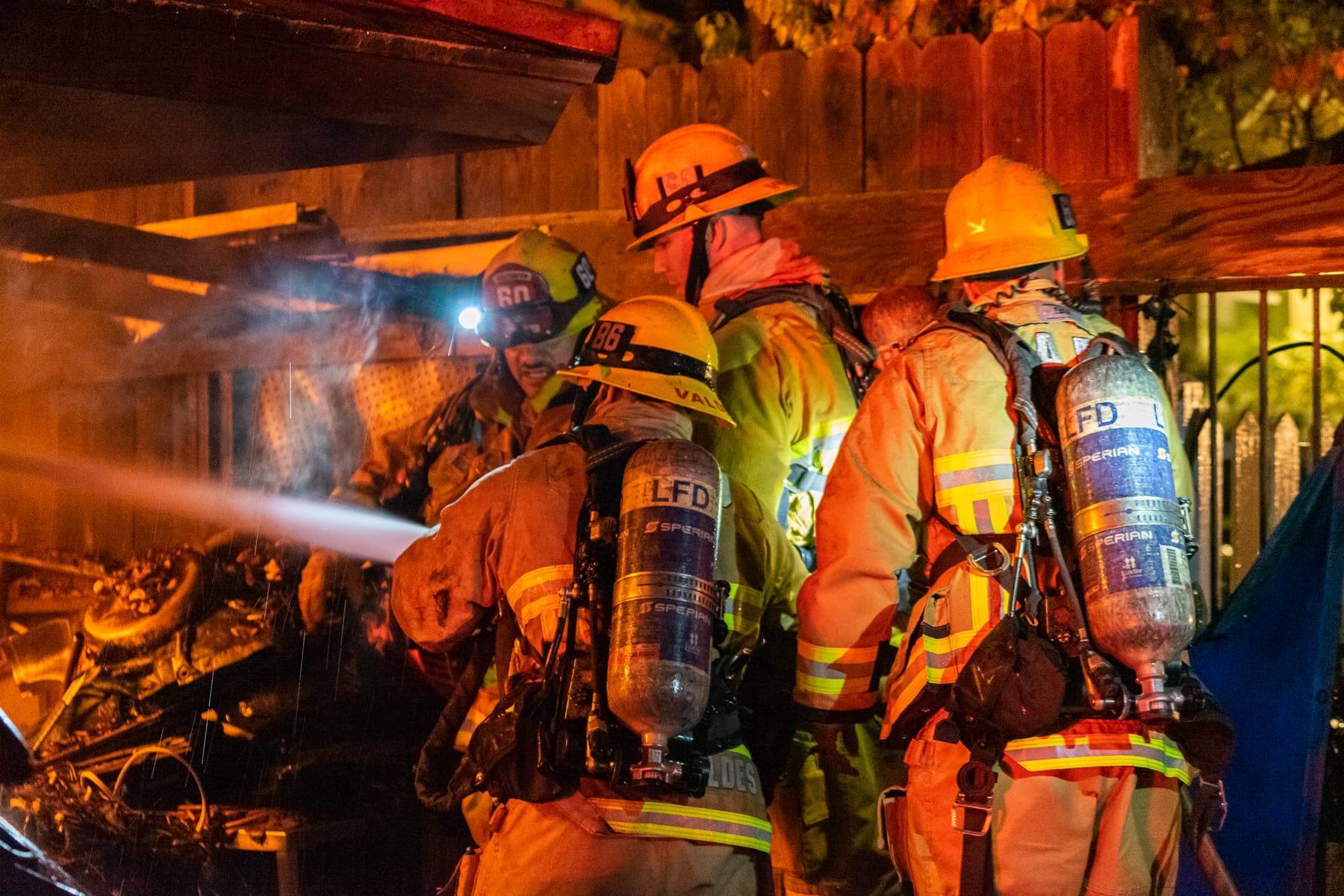 firefighters at work
