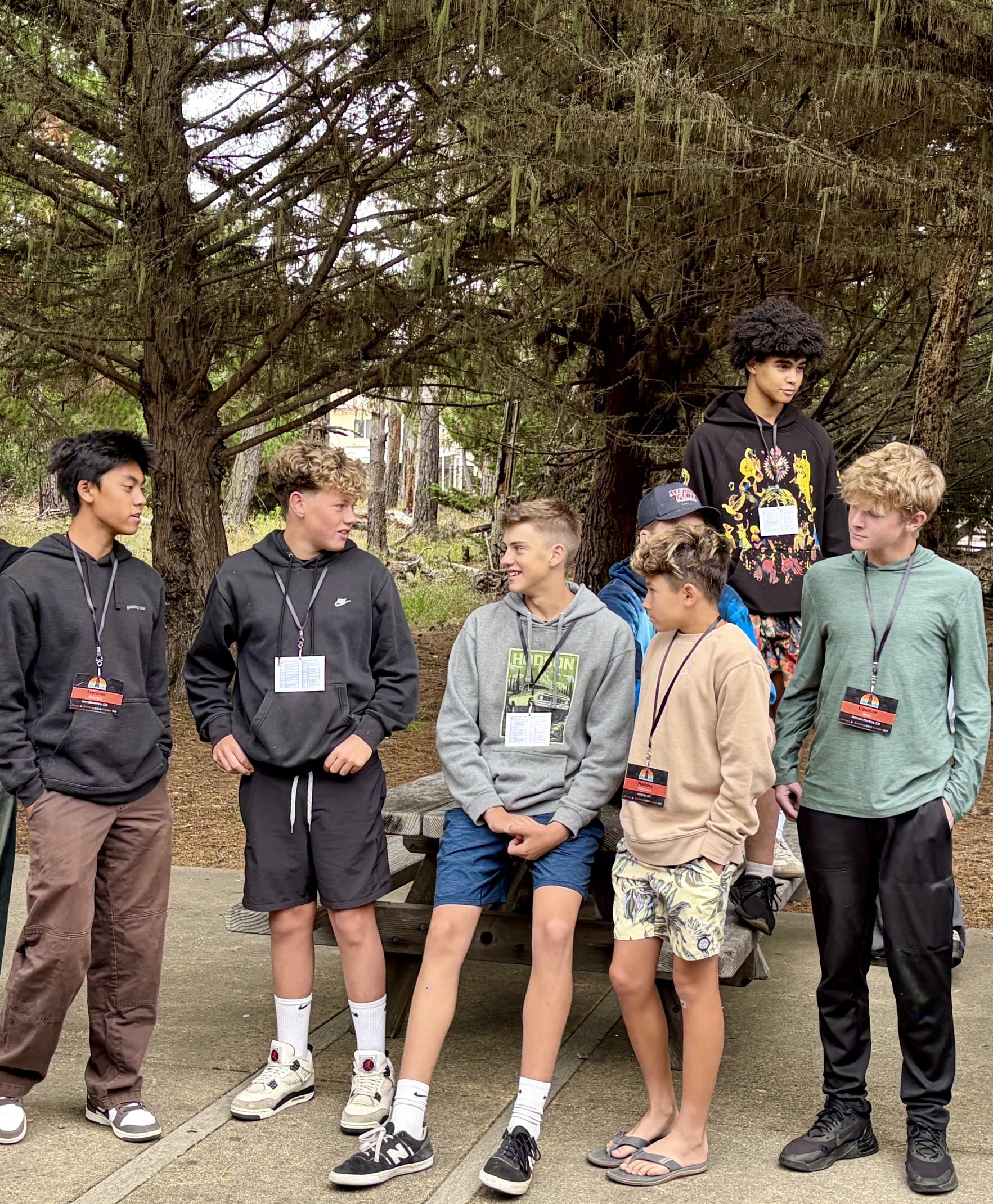 teenagers in nature