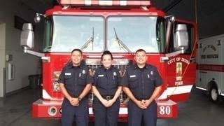 firefighters at their station