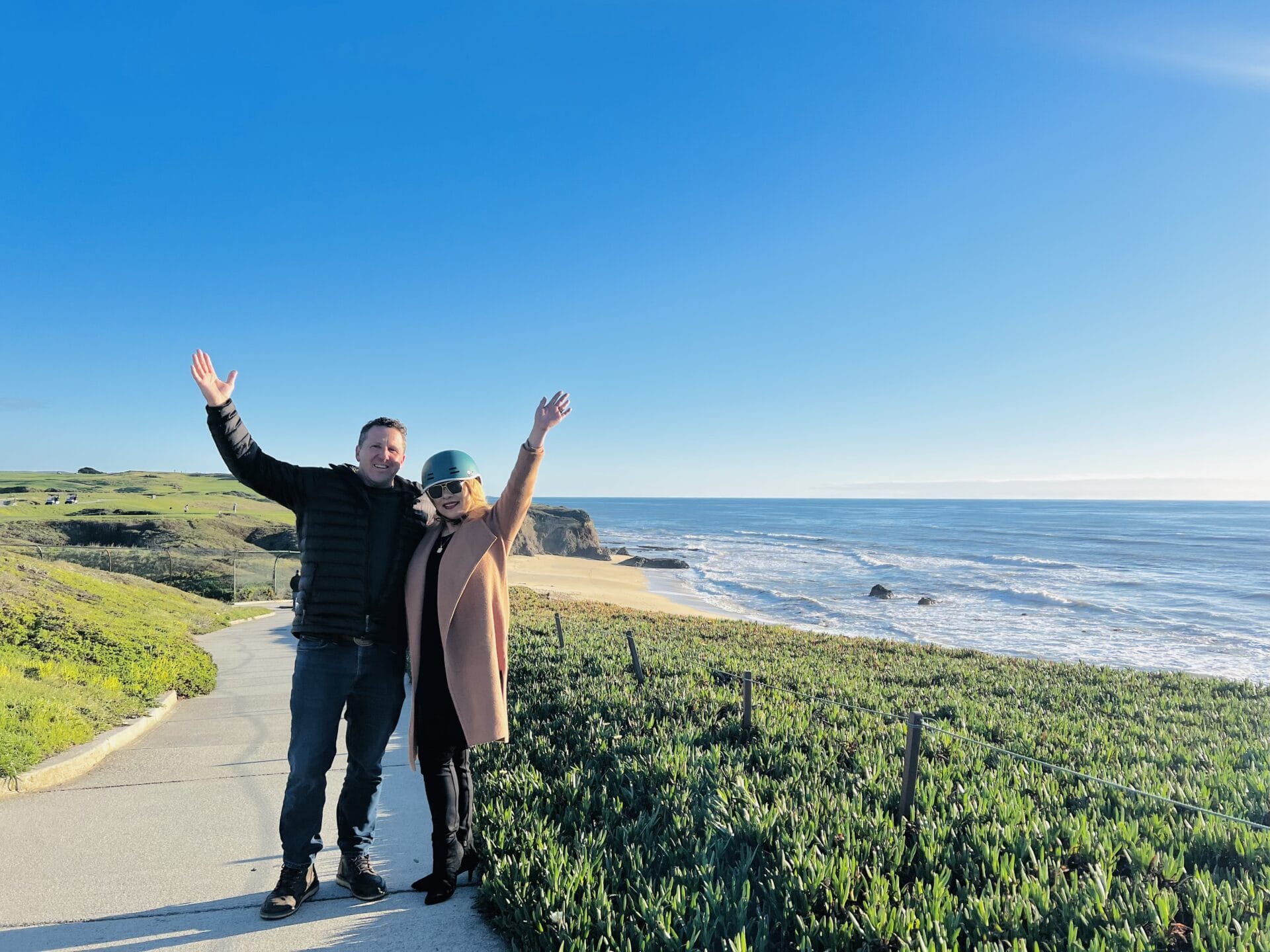 a couple at a beach