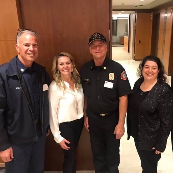 firefighters and their partners chat 