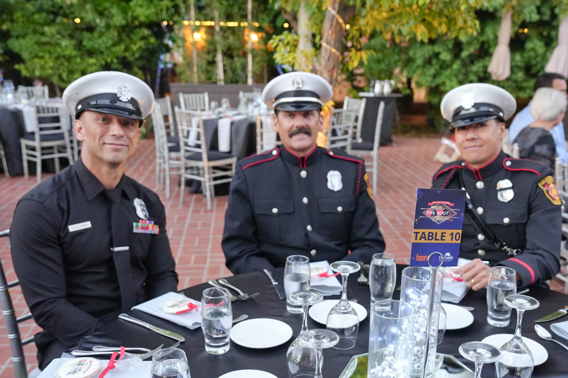 fire fighters around the table